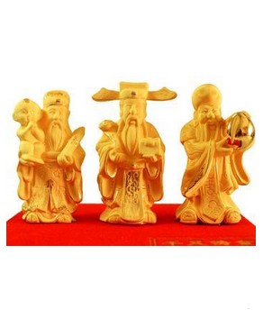 伊比镀金树脂福禄寿摆件