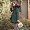 秋冬款韩国墨绿色女式复古毛呢外套 免费一件代发代理 西服批发
