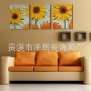 手绘沙发墙向日葵装饰画 现代客厅无框画 欧式三联画挂画壁画油画