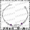 韩国 双心双钻紫水晶925纯银女手链外贸批发 一件代发 双心紫手链