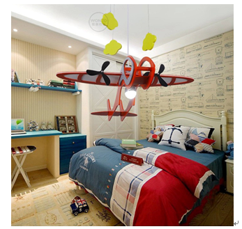 本风灯饰产品-飞机造型卧室吊灯