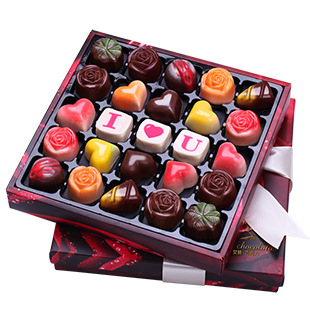 七夕情人节巧克力礼盒装进口黑巧克力食品手工