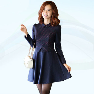 2014秋季新款韩版品牌女装韩国东大门明星同款衣服秋装长袖连衣裙