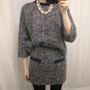 2014韩国代购春装女装小香风毛呢外套短裙两