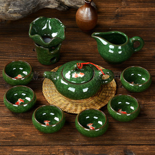 新上工艺 特色礼品茶具 冰裂釉陶瓷 开片茶具套