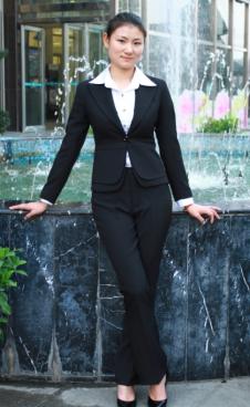 女式职业装裤装 正装西服 OL修身工作服_丽裳