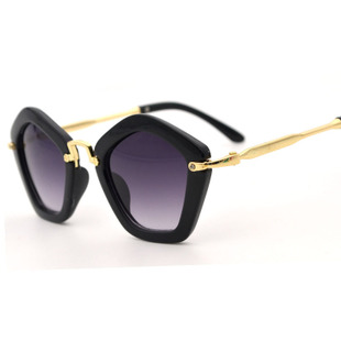 派秀韩国时尚儿童新品眼镜棱角金属太阳镜潮范