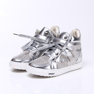 款简约时尚儿童高帮鞋 休闲百搭童鞋 内增高运