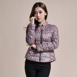 羽绒服清仓 女士女装休闲收腰碎花大妈装羽绒