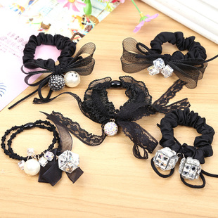 水钻珍珠丝带发圈 2015夏季2元10元精品店发