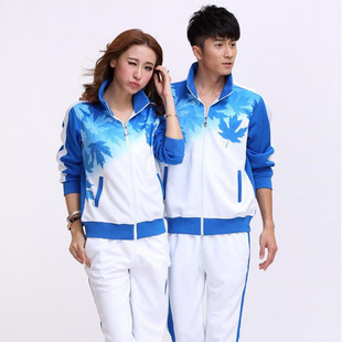 厂家直销健身操套装 广场舞长袖枫叶套装 春季