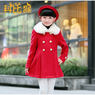 童外套中大童毛呢大衣儿童呢子衣女童冬季外套