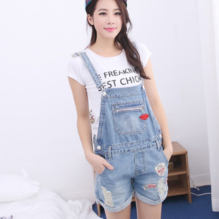 潮女必备夏季新款韩版女士背带裤 女青春活力