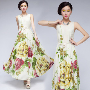 外贸原单女装欧美真丝大码雪纺裙连衣裙_依依
