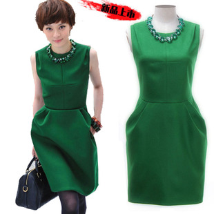 孙俪15新品明星同款秋装女连衣裙无袖欧美修