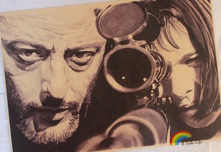 杀手不太冷剧照 吕克贝松 怀旧复古海报 牛皮纸