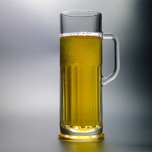 热销德国啤酒杯超大容量加厚玻璃把杯扎啤杯透
