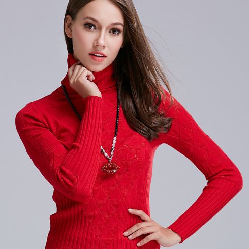 2015秋冬新款半高领女装毛衣欧美大码修身套