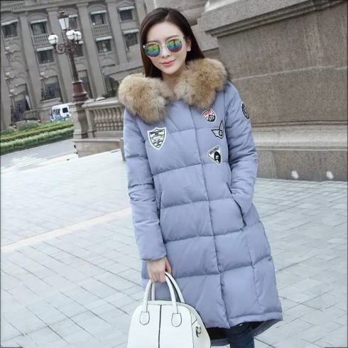 2015韩版羽绒服女款 长款修身保暖显瘦外套 贴