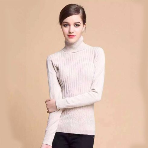 2015新款羊毛衫批发 欧美修身时尚高领毛衣女