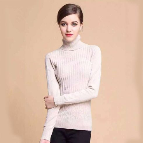 2015新款羊毛衫批发 欧美修身时尚高领毛衣女