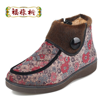 老北京布鞋 冬季棉鞋2015女款防滑加绒保暖中