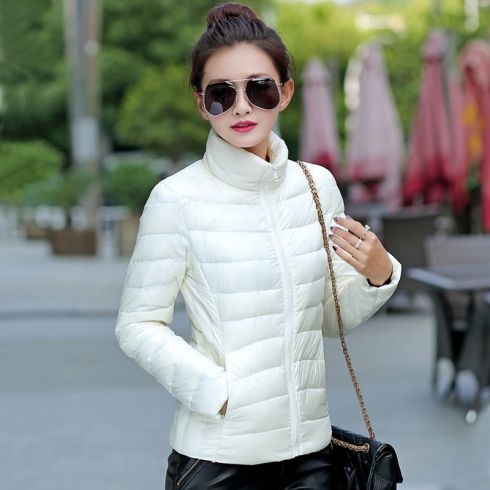爆款2015轻薄羽绒服女短款立领冬装女士式加
