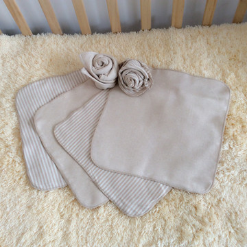 双层天然有机彩棉婴幼儿口水洗脸巾 宝宝40*4