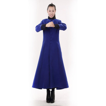 秋冬新款正品修身大衣 加长款女式毛呢大衣外