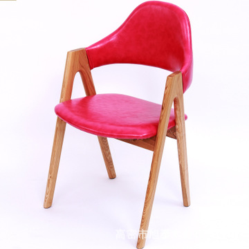 厂家直销优质泰国一号PU材质水曲柳实木餐椅
