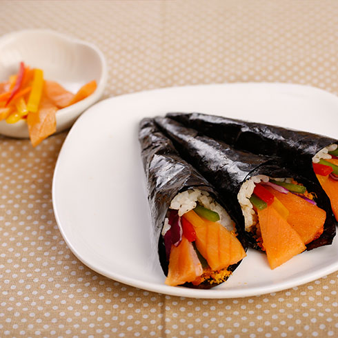 团味小仙肉卷饭团烧-三文鱼手卷寿司