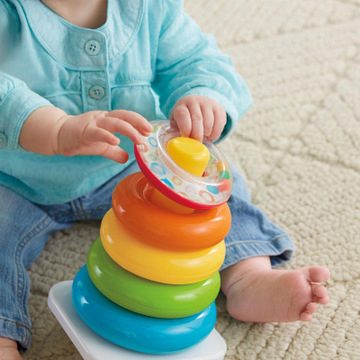 新生婴幼儿彩虹圆形叠叠乐套圈宝宝益智早教彩