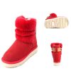 红色冬季保暖短靴