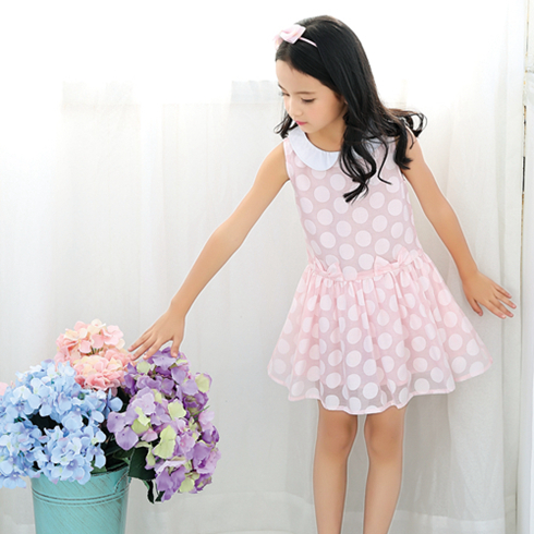 贝蕾尔-可爱粉色圆点连衣裙