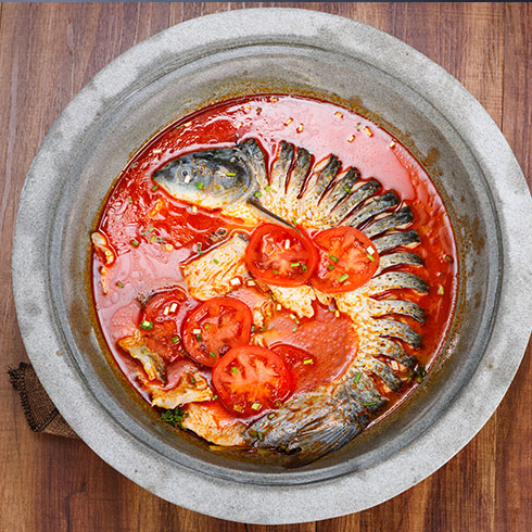 壹锅蒸能量蒸汽石锅鱼-红汤番茄石锅鱼