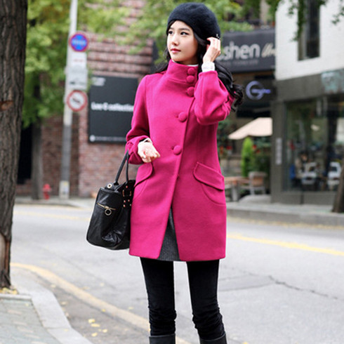 大胆色系呢子外套