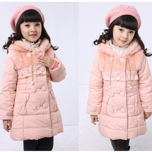 韩版儿童双排扣棉衣外套