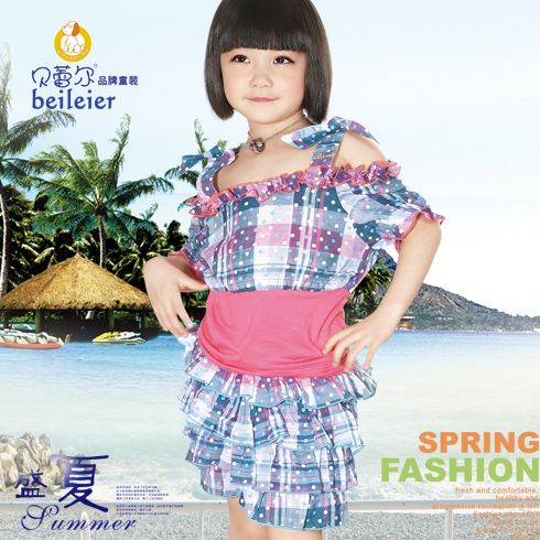 贝蕾尔女童格子裙