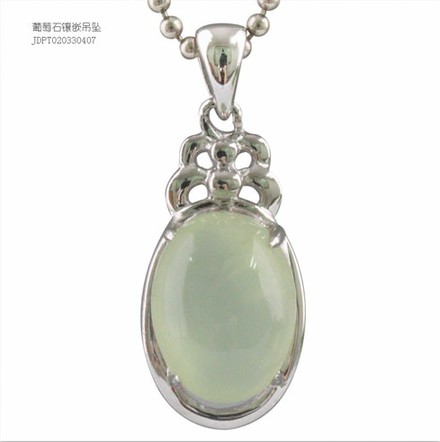 铂晶尔曼葡萄石镶嵌吊坠