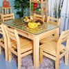 绿格松木餐桌椅