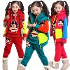 女童秋冬装新款韩版运动大卫衣三件套加厚加绒大猴子一件代发