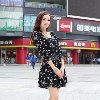 韩版秋季节新款长袖连衣裙 秋款兔毛连衣裙女装裙 