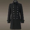 男士风衣羊毛呢大衣男德国二战将军大衣翻领修身双排扣长款呢大衣