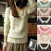 2013韩版新款女式糖果色毛衣女短款马海毛毛衣大码套头针织衫批发