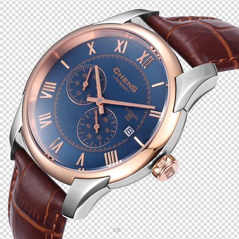瑞士CHENS手表产品-男表PBS001-3-5L-11M蓝盘棕色皮带
