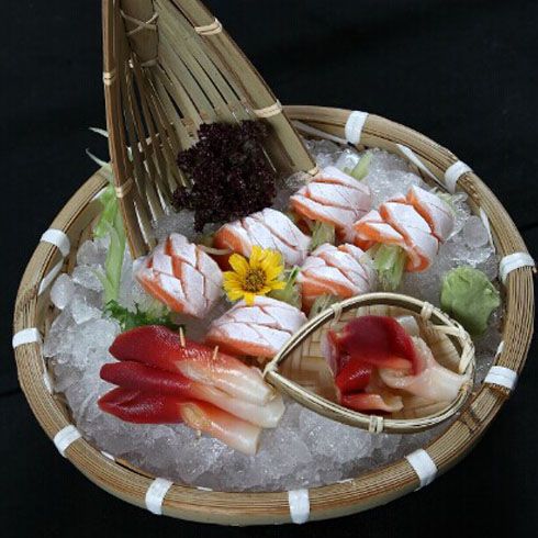 哈呗斯料理产品-北极贝拼三文鱼腩刺身