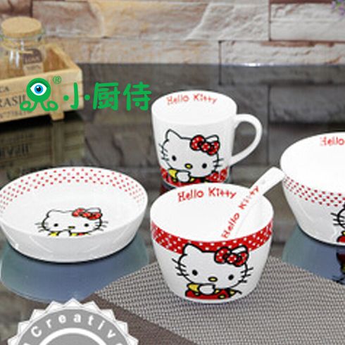 小厨侍厨房用品超市产品-Kitty猫系列的全套杯碗碟