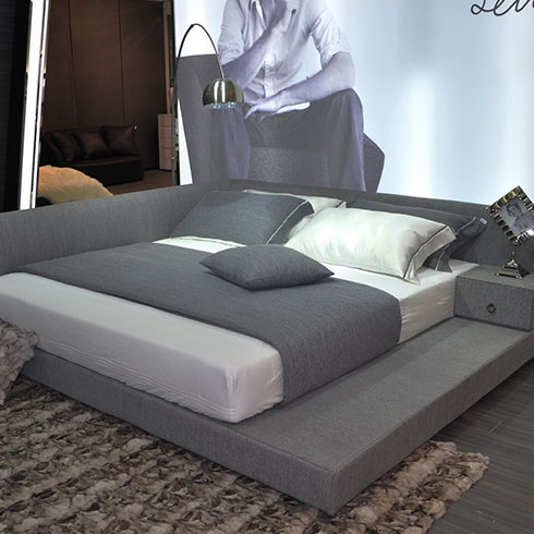 古沙家居产品-最新款布艺双人床