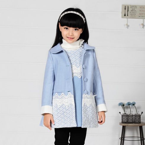 贝蕾尔童装产品-贝蕾尔女童冬款中长款蕾丝外套