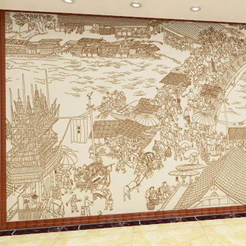 爱丽达贝壳粉生态涂料-《清明上河图》壁画